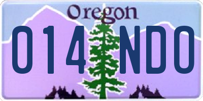 OR license plate 014NDO