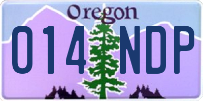 OR license plate 014NDP