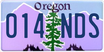OR license plate 014NDS