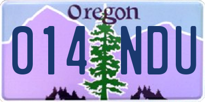 OR license plate 014NDU