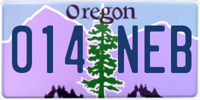 OR license plate 014NEB