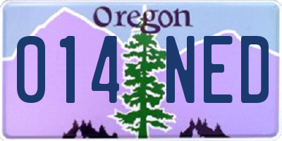 OR license plate 014NED