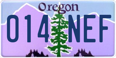 OR license plate 014NEF