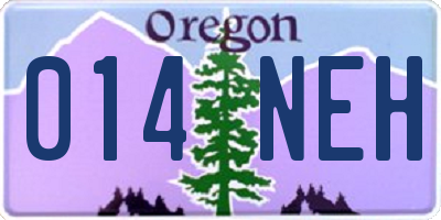 OR license plate 014NEH
