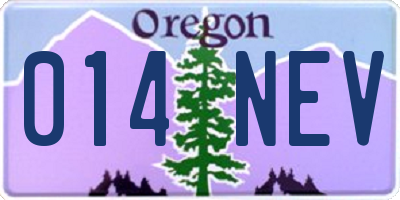OR license plate 014NEV