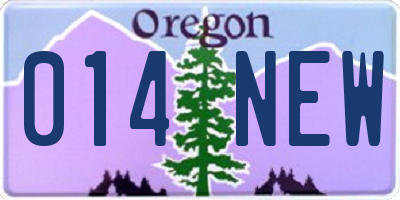 OR license plate 014NEW
