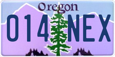 OR license plate 014NEX