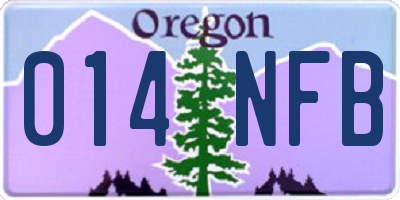 OR license plate 014NFB