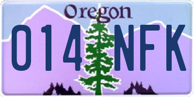 OR license plate 014NFK