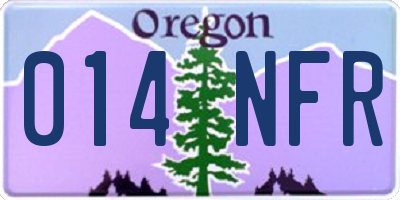 OR license plate 014NFR