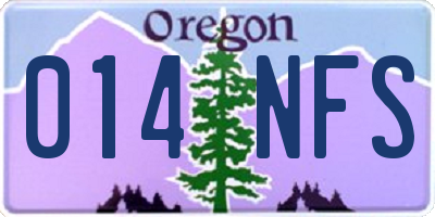 OR license plate 014NFS