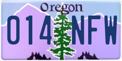 OR license plate 014NFW
