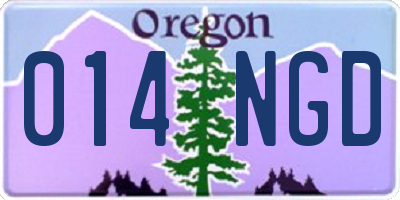 OR license plate 014NGD