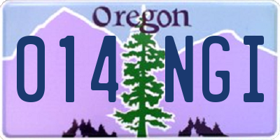 OR license plate 014NGI
