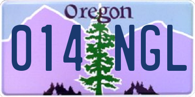 OR license plate 014NGL