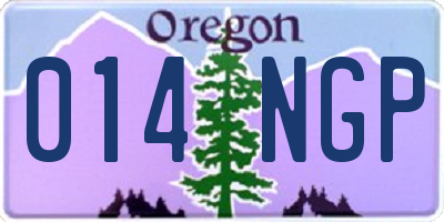 OR license plate 014NGP