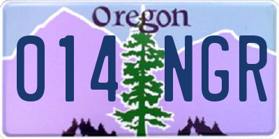 OR license plate 014NGR