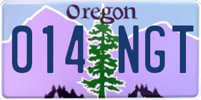 OR license plate 014NGT