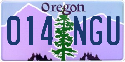 OR license plate 014NGU