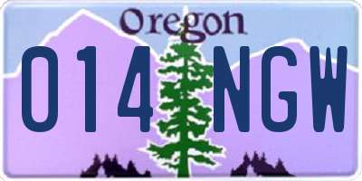 OR license plate 014NGW