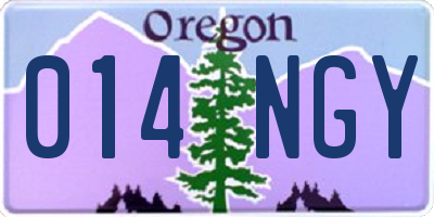 OR license plate 014NGY