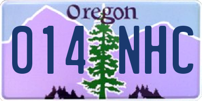 OR license plate 014NHC