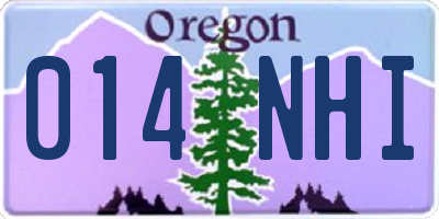 OR license plate 014NHI