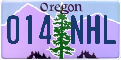 OR license plate 014NHL