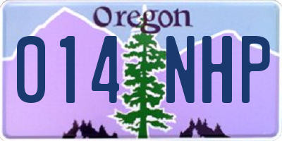 OR license plate 014NHP