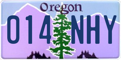 OR license plate 014NHY
