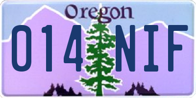 OR license plate 014NIF