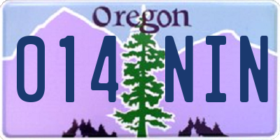 OR license plate 014NIN