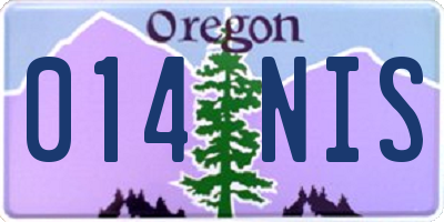 OR license plate 014NIS