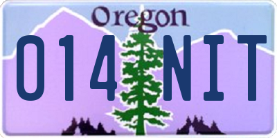 OR license plate 014NIT