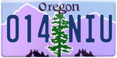 OR license plate 014NIU