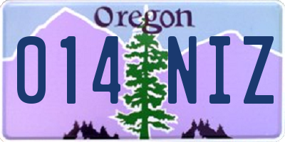 OR license plate 014NIZ