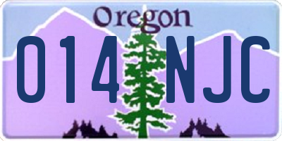 OR license plate 014NJC