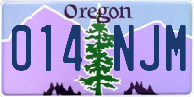 OR license plate 014NJM