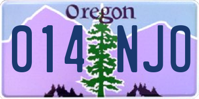 OR license plate 014NJO