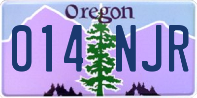 OR license plate 014NJR