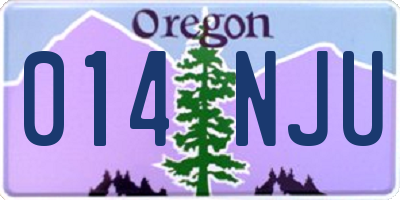 OR license plate 014NJU