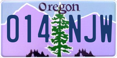 OR license plate 014NJW