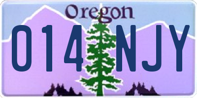 OR license plate 014NJY