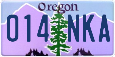 OR license plate 014NKA