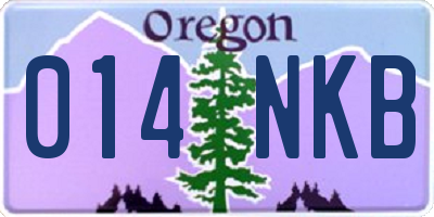 OR license plate 014NKB