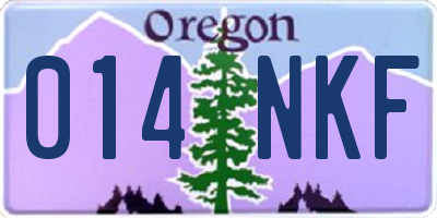 OR license plate 014NKF