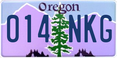 OR license plate 014NKG
