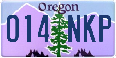 OR license plate 014NKP
