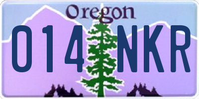 OR license plate 014NKR