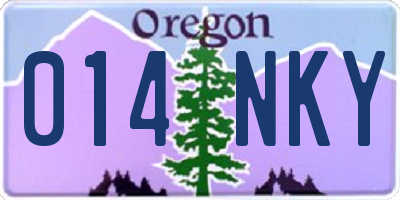 OR license plate 014NKY